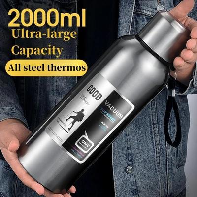 2024 NEU Outdoor Sports Edelstahl Thermoskanne Vakuumflasche für Männer Frauen Große Kapazität Thermos Wasserflasche Kaffeebecher