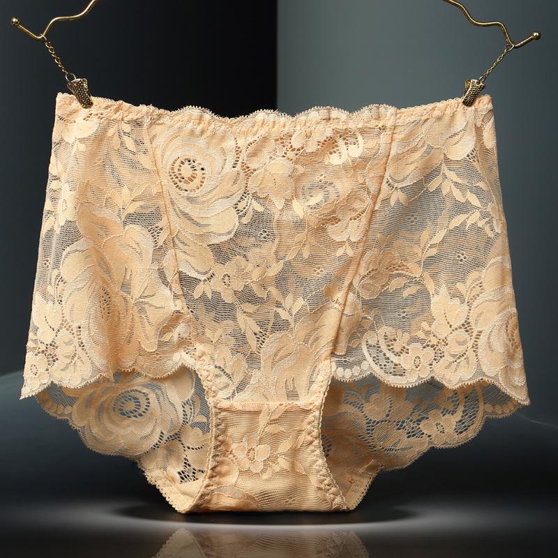 

Кружевные трусики с высокой талией больших размеров - Бесшовные трусы с контролем живота (90-300 Цзинь) L
