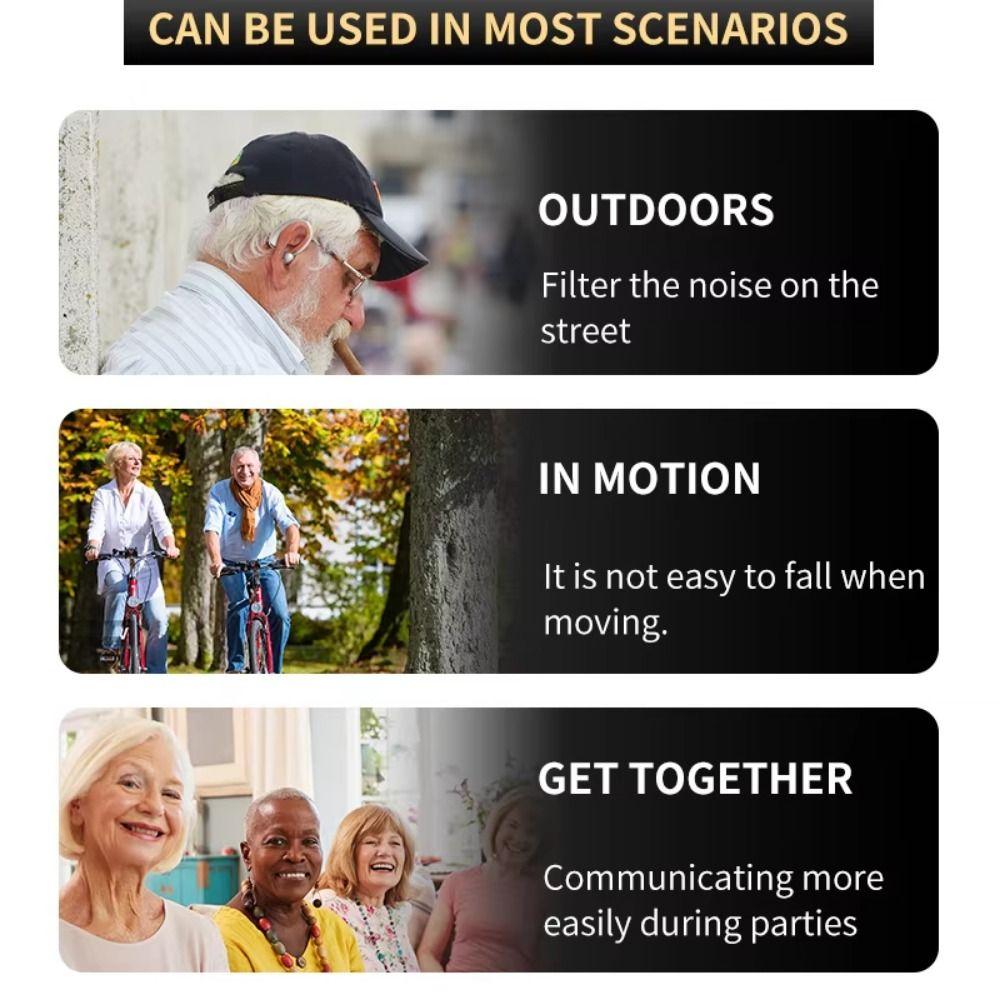 USB Recharging Digital Hearing Aid Adjustable Tone Air Conduction Headphones  For Senior Adults
