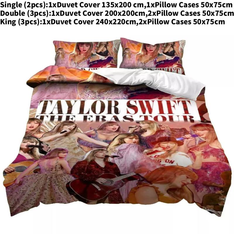 Character Swift Taylor Pattern Print Duvet Cover Pillowcase Set Bedroom Bedding