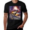 Dinosaur With Sunglasses On Skateboard In Space Tshirt Casual Loose Fit Summer Tee Shirt