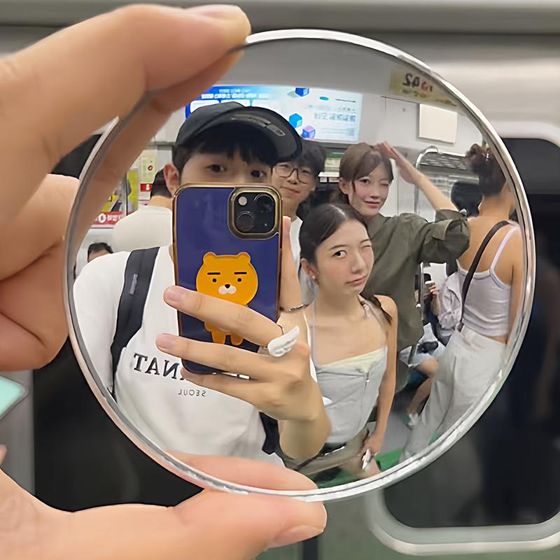 Travel Po Wide-Angle Lens Travel Reflective Mirror Round Zoom-In Mirrors Portable Zoom-In Feature Group Po Mirror