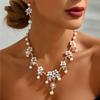 Shining Claw Chain Jewelry Set Luxury Necklace Earrings Set Bridal Pearl Necklaces Earrings  Women