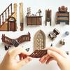Spilay Booknook Miniature Dollhouse Kit Bookcase Bookshelf Decoration Dollhouse DIY Craft Wooden Gift Dollhouse for Beginners Birthday Holiday