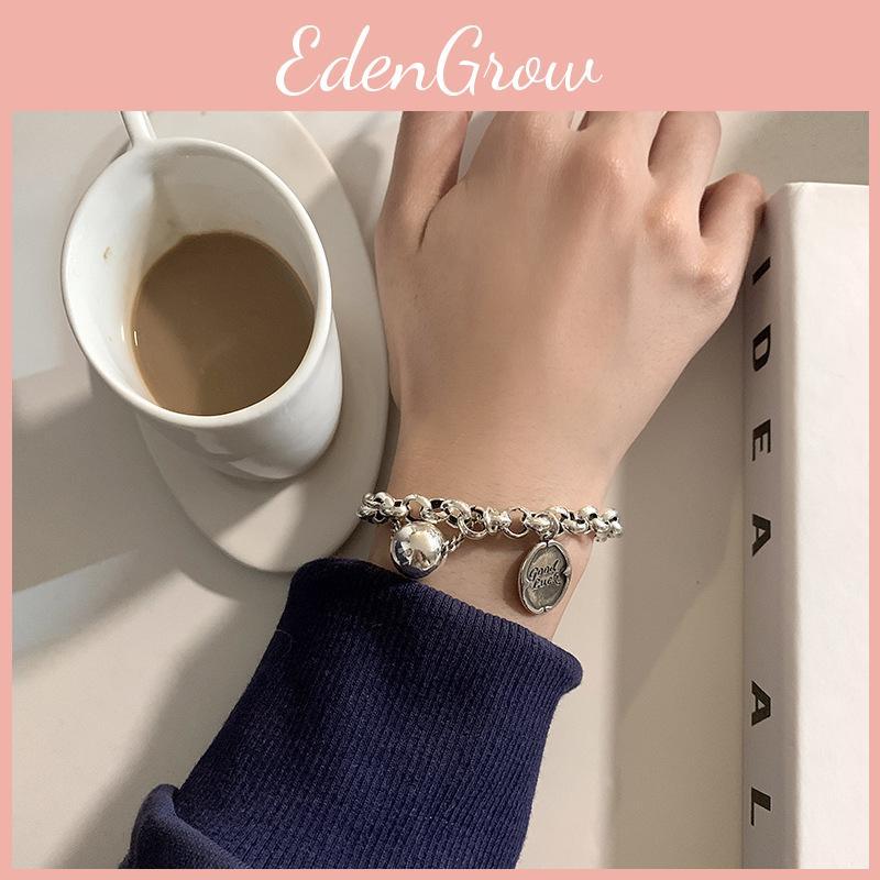 Good Luck Letter Geometric Alloy Bracelet For Women With Electroplating And Hip Hop Style For Travel Gift