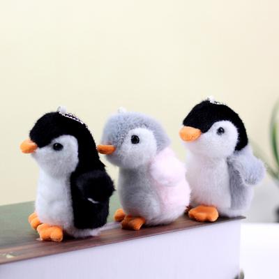 Pendentif en Peluche Doux Facile à Accrocher Mini Yeux 3D Mignon Pingouin Porte-clés en Peluche Accessoires de Sac