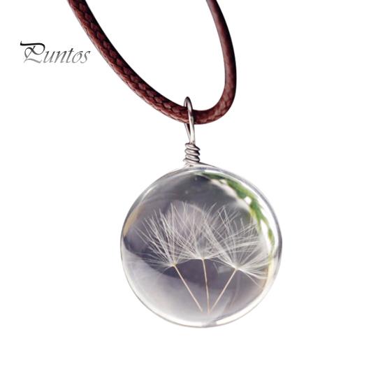 Stilvoller Pusteblumen-Glaskugel-Anhänger Halskette Auto-Innenraum Hängendes Ornament