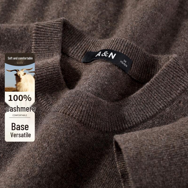Men's 100% Cashmere Round Neck Pullover Sweater