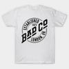 Men Black Print T-shirt Bad Company Band No-Cut Transfer Paper Print Cotton Tshirt