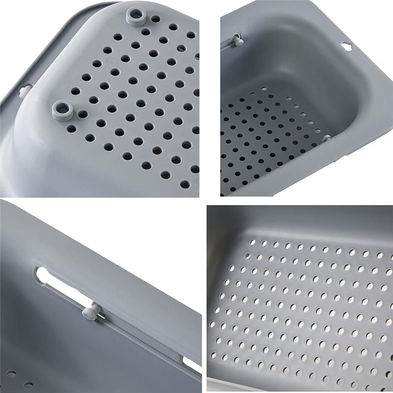 

SHGO-Kitchen Sink Drain Basket Suitable For Washing Vegetables And Fruits, Draining Dishes Retractable Drain Basket