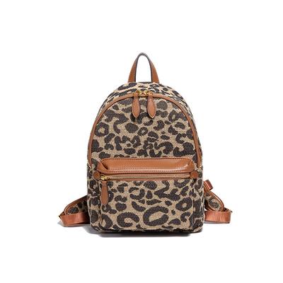 Versatile Leopard Print Single-shoulder Backpack for Autumn and Winter, A Trendy Travel Backpack for Women