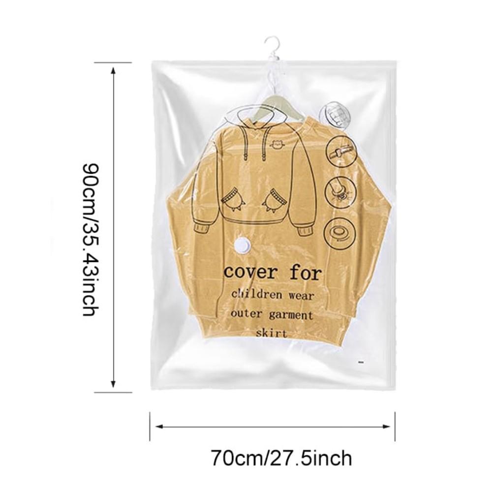 5 Pack Hanging Vacuum Storage Bags Space Saver Bags Hanging Storage Bags for Clothes for Suits Dress Jackets Closet Organizer