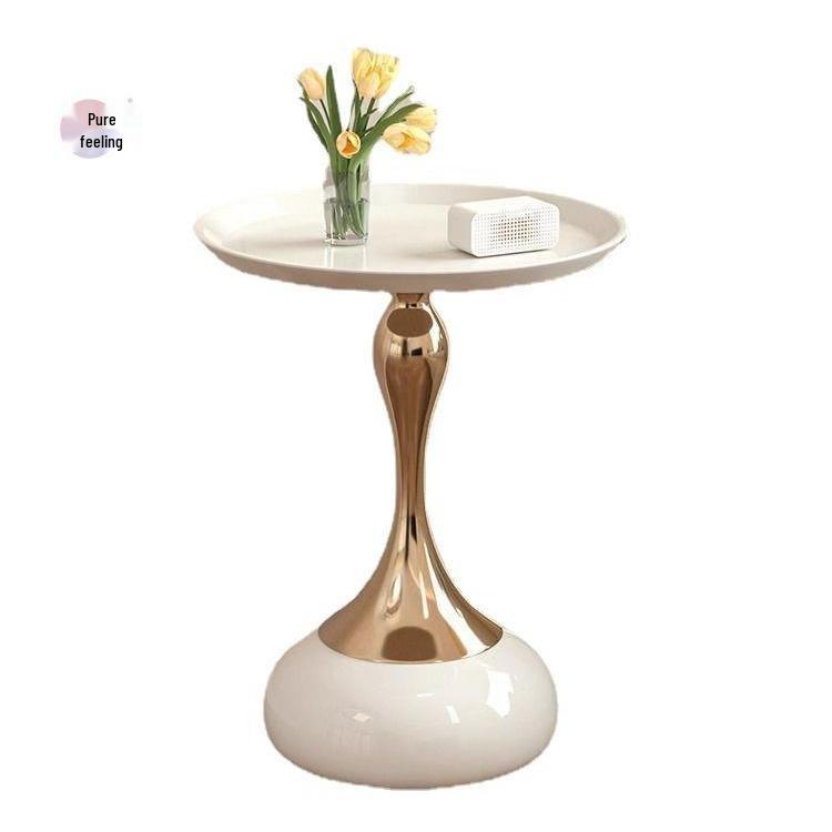 European Wrought Iron Slim Side Table for Living Room or Bedroom