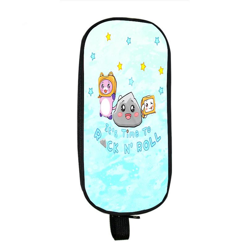 Lankybox Boxy And Foxy Robot Pencil Case Big Storage Box Portable Girls Pen Bag Double Layer School Pouch Kawaii Stationery Case