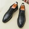 Fashion Fashion New Designer Pointed Lace Up Derby Shoes For Men Black Brown Wedding Dress Homecoming Formal Wedding Footwear