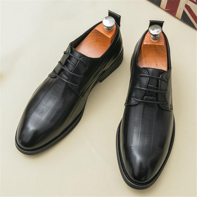 Fashion Fashion New Designer Pointed Lace Up Derby Shoes For Men Black Brown Wedding Dress Homecoming Formal Wedding Footwear