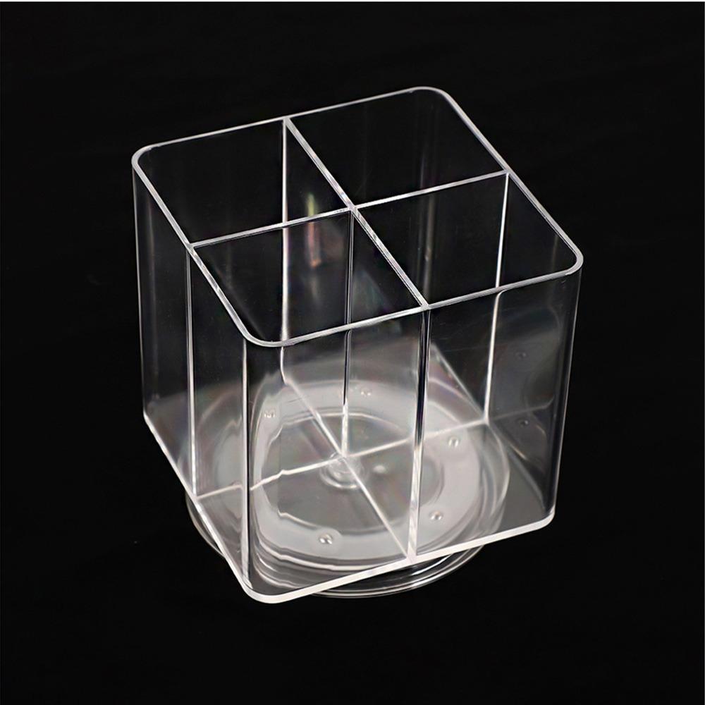 

360° Rotating 4 Slots Makeup Organizers Clear Spinning Cosmetic Container Cosmetic