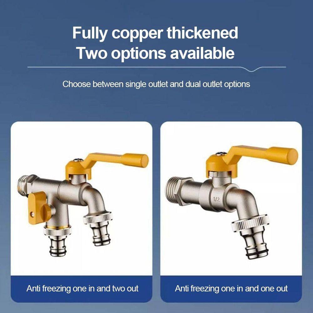 Useful Copper Water Tap Frost-Proof Double/One Outlet Faucet Controller Adapter Garden Irrigation Tap Home Indoor