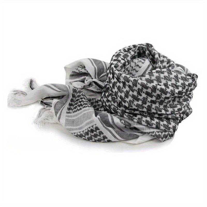 Arab Keffiyeh Scarf Cotton Winter Shawl Neck Warmer Cover Head Wrap Windproof Tactical Camping Scarf Men Women