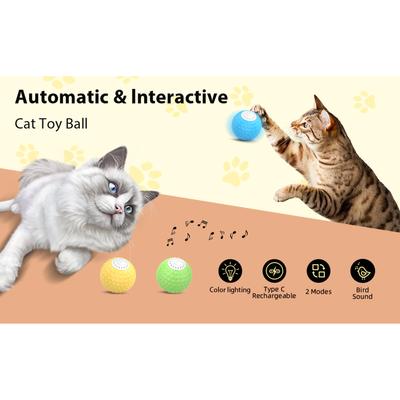 Cat Toy Ball Two Modes Realistic Bird Calls Easy To Use Convenient Charging Safe and Durable