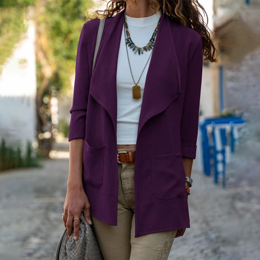 Damenmode Und Winter Neu Einfarbig Strickjacke Schal Mantel Oberteil