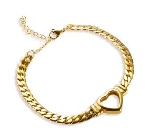 Stainless Steel Heart-shaped Ladies Elegant Bracelet For Women Crystal Bangle