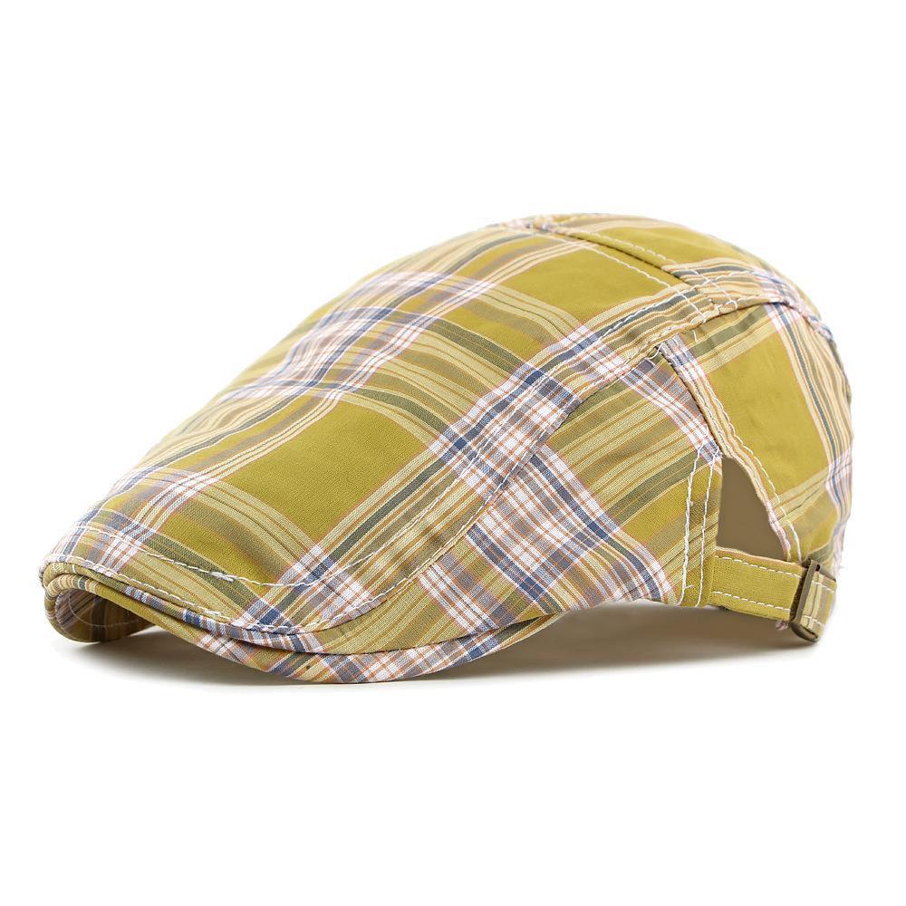 Classic Plaid Beret Women's Spring Summer College Style Peaked Cap Forward Cap