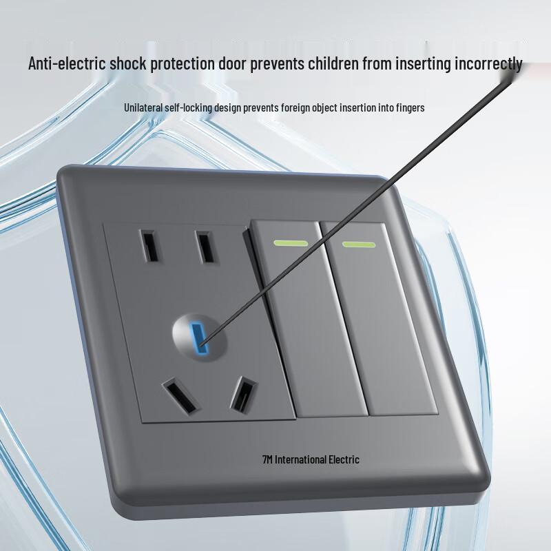 86-Type Wall-Mounted Switch & Power Socket Combo