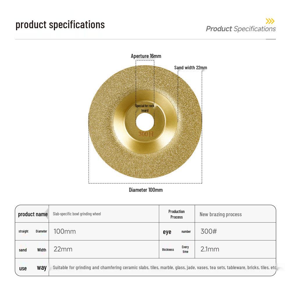 Ultra-Fine Angle Grinder Disc for Sintered Stone, Tile Edging, Marble Chamfering, Ceramic and Glass Trimming, Bowl Grinding Wheel