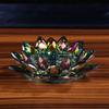 Thicken Lotus Candle Holder Colorful Crystal Lotus Candlestick  Wedding Party Decor