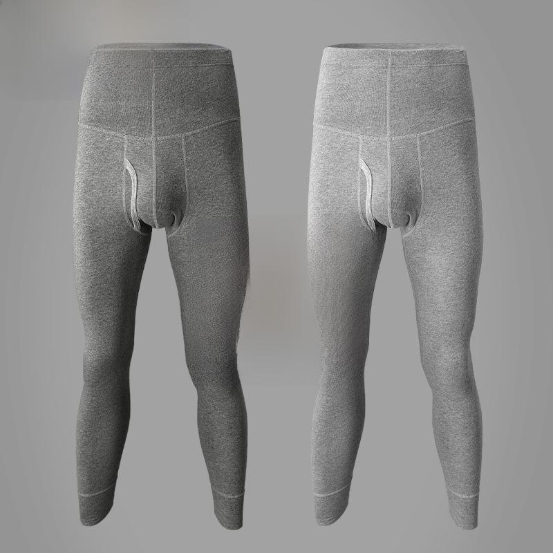 Spodnie bawełniane męskie z wysokim stanem - lekkie, ciepłe, w stylu jesienno-zimowym