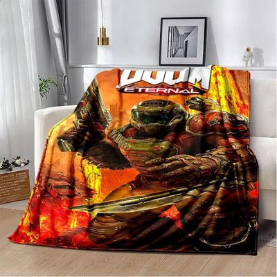 Doom Retro Game Gamer Cartoon  Blanket,Soft Throw Blanket for Home Bedroom Bed Sofa Picnic Travel Office Rest Cover Blanket Kids