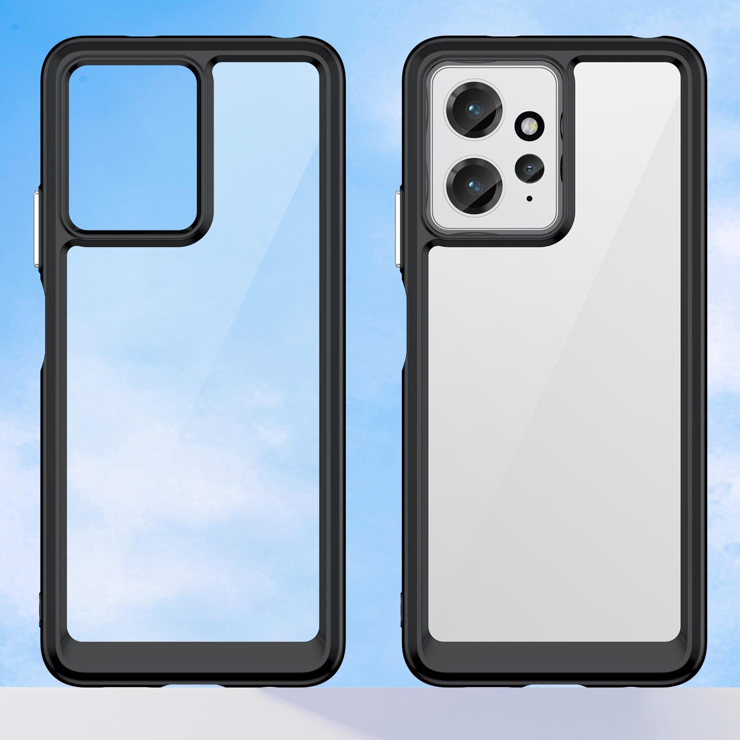

For Xiaomi Redmi Note 12 4G TPU+Acrylic Phone Case Drop-proof Phone Cover Black
