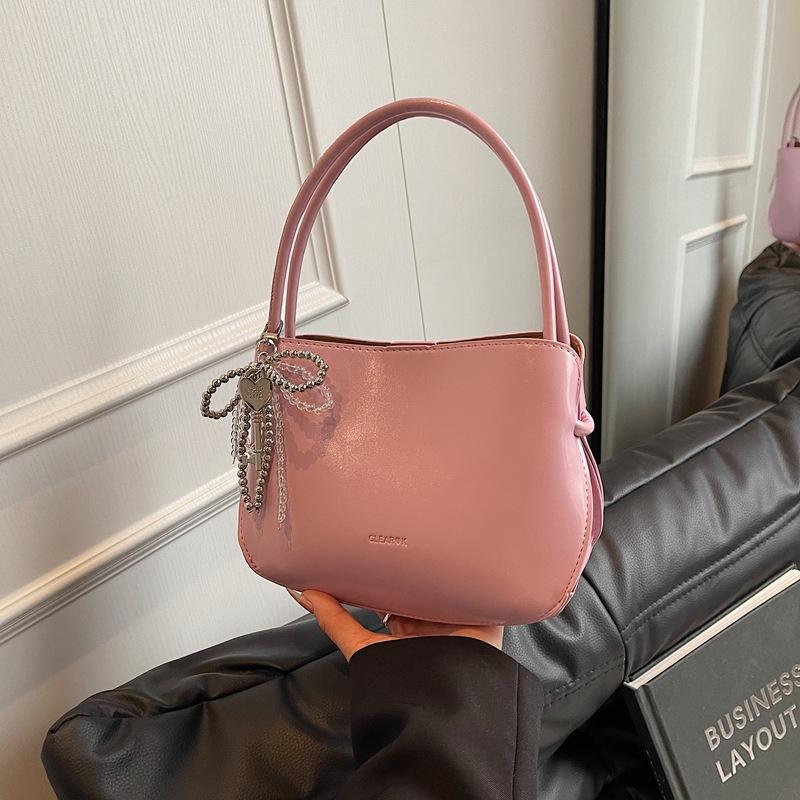 Simple Portable Bucket Bag Spring New Fashion Trend Niche Solid Color Shoulder Messenger Bag