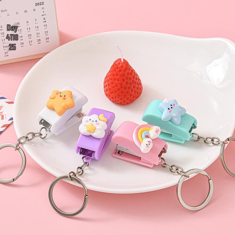Portable Cute Children's Stapler - Cartoon Mini Keychain