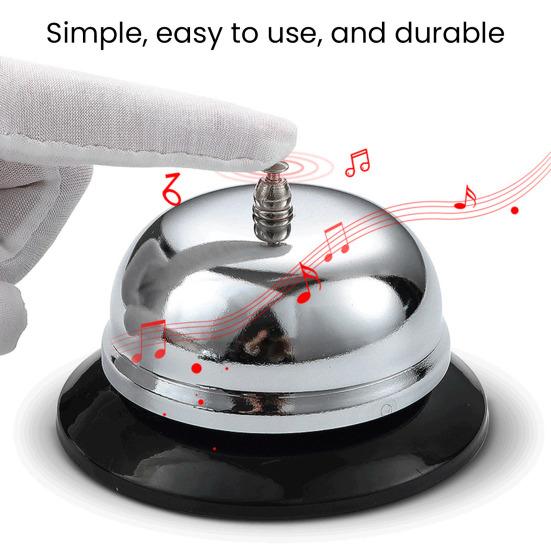 Metal Service Call Bell Clear Sound Front Desk Bell School Answer Bell for Kitchen Restaurant Bar Hotel Office