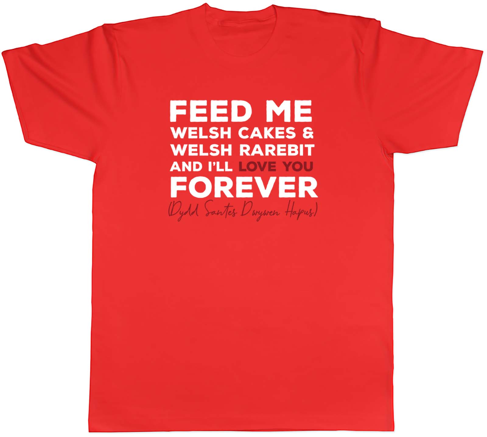 Welsh Valentines Unisexs TShirt Feed me Welsh Cakes Welsh Rarebit Tee Gift S