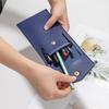 Large Capacity PU Leather Ballpoint Pen & Glasses Storage Bag