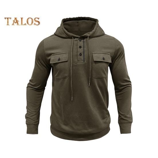 Höst Vår Herr Topp Dragsko Bröstfickor Knäppt Huva Långärmad Enfärgad Elastisk Manschett Mellång Längd Sport Casual Hoodie