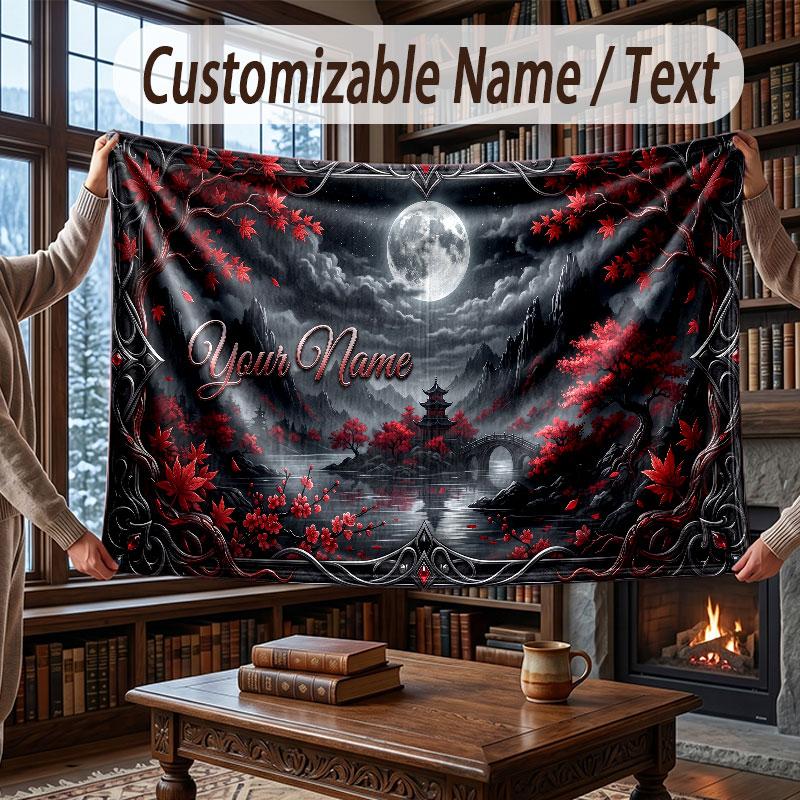 Coperta Cosmica a Tema Spaziale con Nome Personalizzato Testo Coperta Personalizzata Morbida Accogliente per Casa Divano Letto