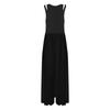 Womens Casual Sleeveless High Waist Round Neck Chiffon Overlay Jumpsuit Loose Romper Long Pants