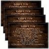 Set of 4 Flat 2D Table Mats Featuring a Lion Background with The Ten Commandments. Elegant Placemats for Kitchen Tables, Suitable for Both Indoor And