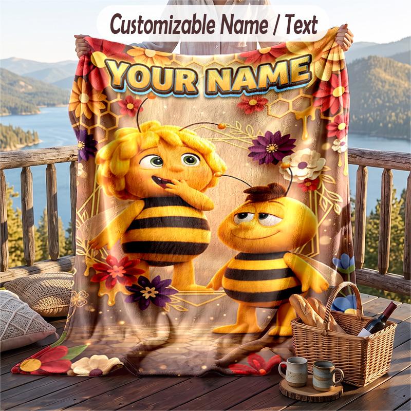 Bing Bunny Flanelldecke, Personalisierter Wunschtext, Weiche Warme Plüschdecke Als Geschenk
