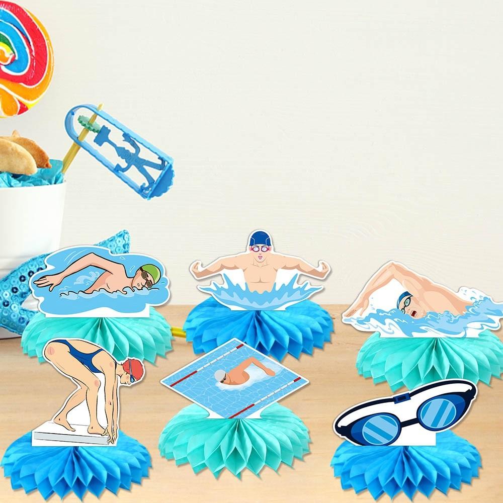 Themed Summer Swimming Honeycomb Shaped Birthday Party Desktop Ornament Decor