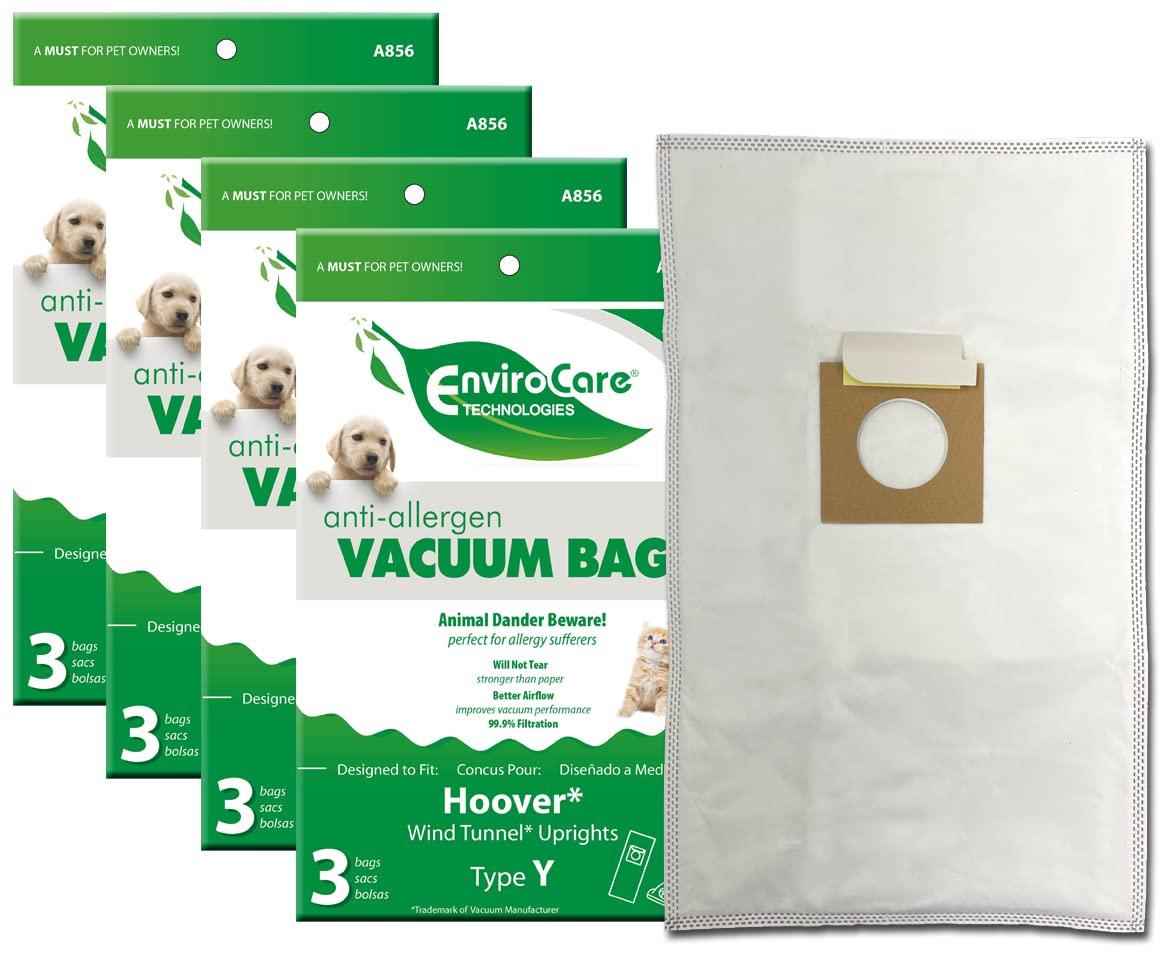 

Vacuum Cleaner Pack HEPA Allergy Type Y Bag 12 Pieces for Hoover WindTunnel Upright Vacuum Cleaner 43655109 4010100Y 4010801Y AH10060DT AH10040CLP