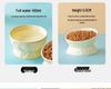 Ceramic Cat & Dog Feeder: Cute, Slanted Double Bowl with High-Leg Design for Neck Protection and Anti-Tip Stability.