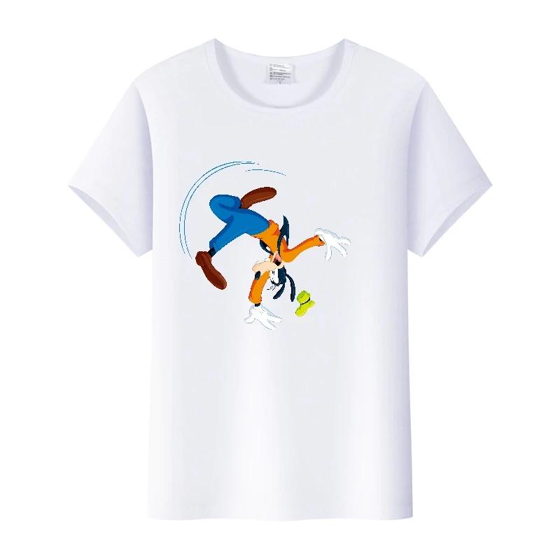 Casual Cartoon Goofy Pluto Clothes Plus Size T-shirt Summer White Tees 90S Tops Harajuku Blouses Tshirt Unisex