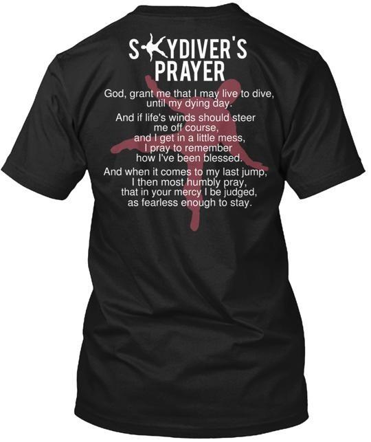 Skydiver S Prayer T-shirt Made in the USA Size to 5XL Unisex T-Shirt S
