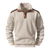 Men's Color Block Sweatshirt with Stand Collar Long Sleeve Pullover Top