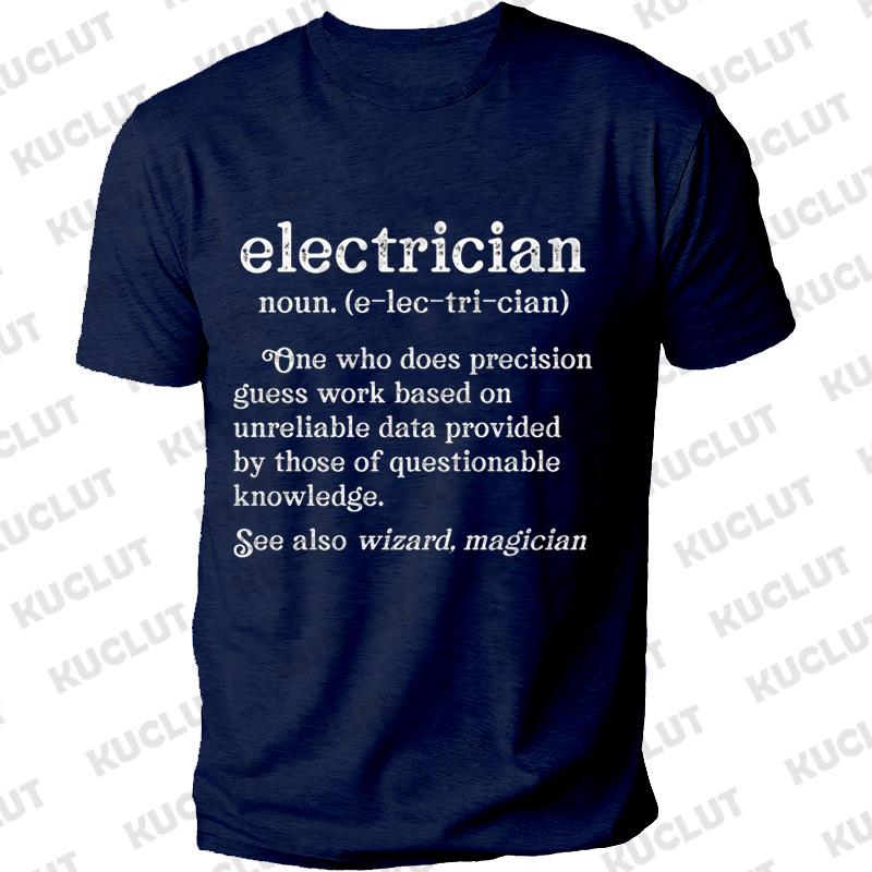 I'm An Electrician I Cut Wires Journal Print T Shirt Retired Electrician Graphic Shirts Casual Short Sleeved Tee T-shirt